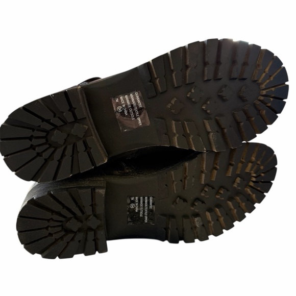 Jellypop Mid Calf Black Boots Riding Moto Buckle Slouchy Lace Up Winter Women’s - Picture 6 of 7